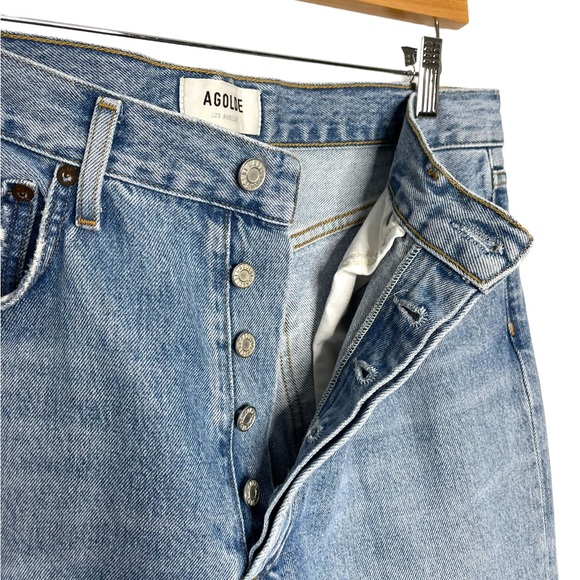 Agolde | 90’s Cropped Jeans in Echo Light Denim Distressed - Picture 8 of 10
